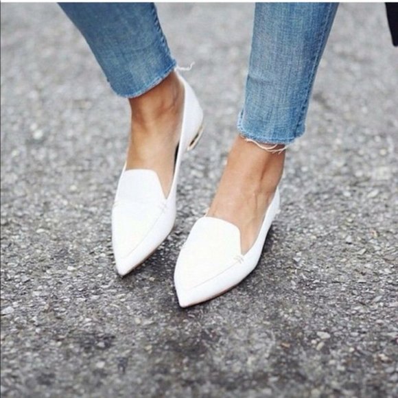 Nicholas Kirkwood Beya White Textured Calf Leather Point-Toe Flats Size 39 - Picture 1 of 15